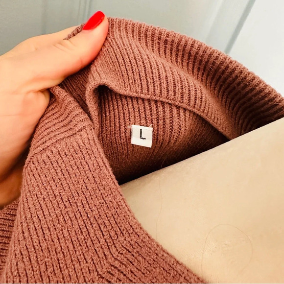 Anrabess Women's Casual Turtleneck Long Sleeve Loose Oversized Sweater Brown L - Picture 8 of 11